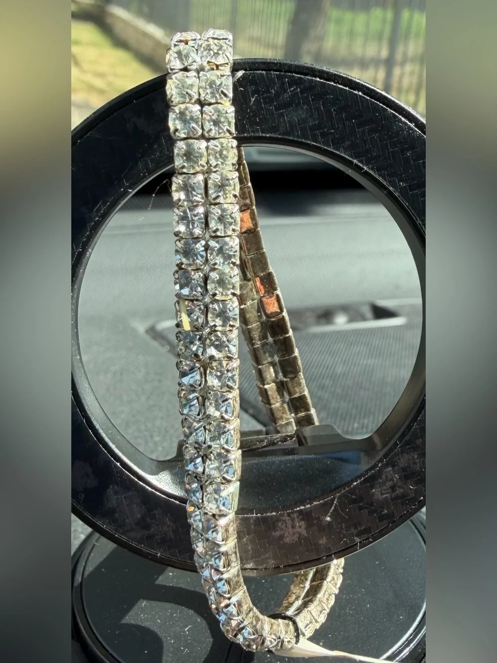 Vieste Crystal Rhinestone Hairband in Clear and Gold